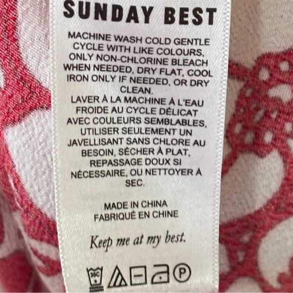 Sunday Best| Red & White Floral Gathered Bodice Spaghetti Strap Mini Dress Sz 2 - Picture 6 of 8